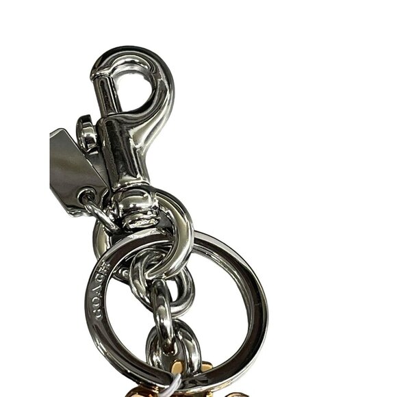 Coach Rose Gold Tone Teddy Bear Purse Charm 3D Keychain 87166 New - Picture 8 of 8